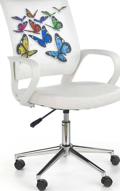 Office Chair Lecco | size: Width: 53cm, Height: 100cm, Depth: 59cm | color: White/Multicolor | image: 1 | variant: 1002913