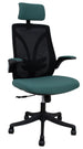 Office Chair Llandeilo | size: Width: 64cm, Height: 126cm, Depth: 62.5cm | color: Black/Green | image: 0 | variant: 1001248