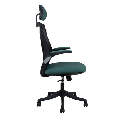 Office Chair Llandeilo | size: Width: 64cm, Height: 126cm, Depth: 62.5cm | color: Black/Green | image: 2 | variant: 1001248