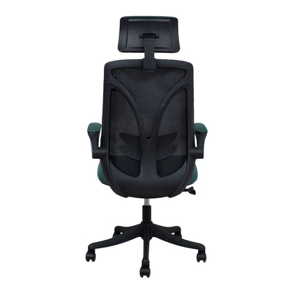 Office Chair Llandeilo | size: Width: 64cm, Height: 126cm, Depth: 62.5cm | color: Black/Green | image: 3 | variant: 1001248