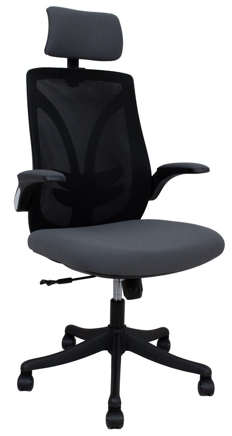 Office Chair Llandeilo | size: Width: 64cm, Height: 126cm, Depth: 62.5cm | color: Black/Grey | image: 0 | variant: 1001247