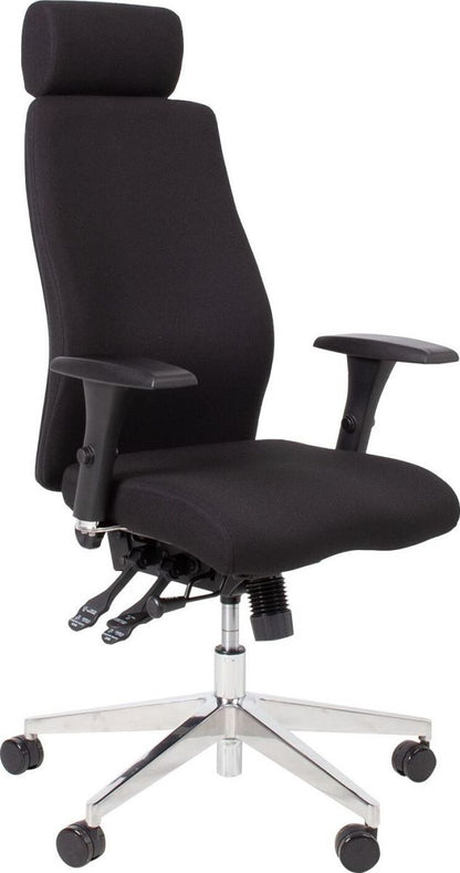 Office Chair Llanidloes | size: Width: 60cm, Height: 114-123cm, Depth: 70cm | color: Black | image: 1 | variant: 1001238