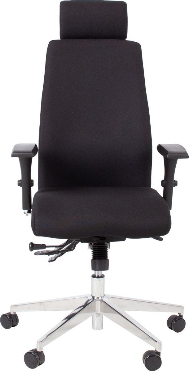 Office Chair Llanidloes | size: Width: 60cm, Height: 114-123cm, Depth: 70cm | color: Black | image: 2 | variant: 1001238