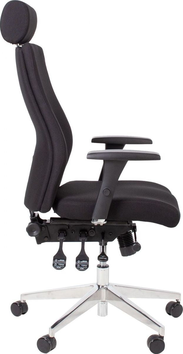 Office Chair Llanidloes | size: Width: 60cm, Height: 114-123cm, Depth: 70cm | color: Black | image: 3 | variant: 1001238