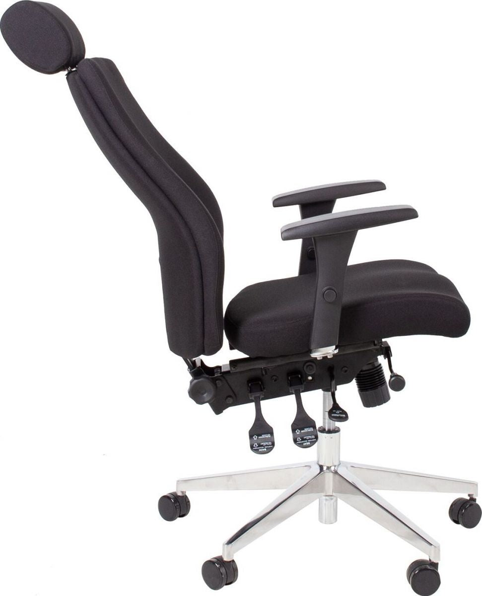Office Chair Llanidloes | size: Width: 60cm, Height: 114-123cm, Depth: 70cm | color: Black | image: 5 | variant: 1001238