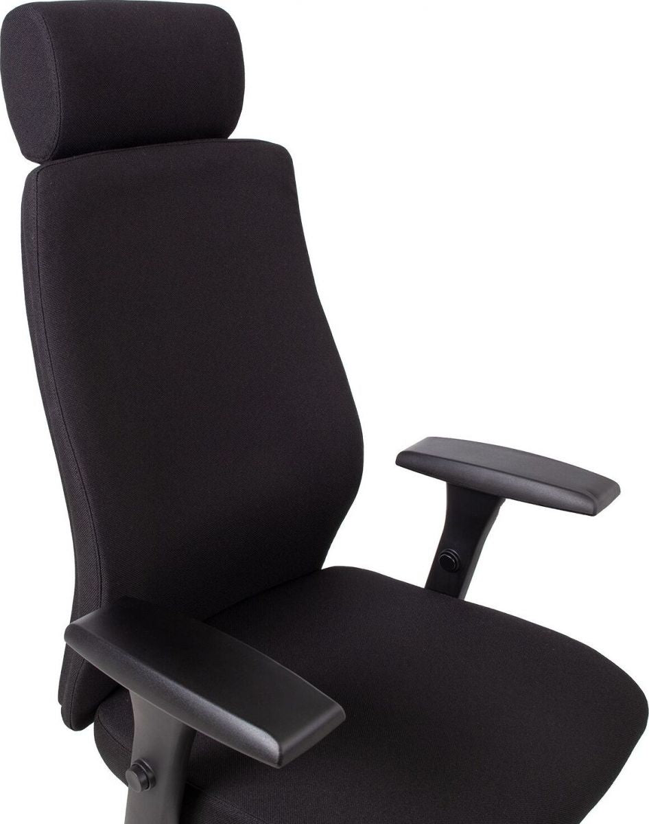Office Chair Llanidloes | size: Width: 60cm, Height: 114-123cm, Depth: 70cm | color: Black | image: 6 | variant: 1001238