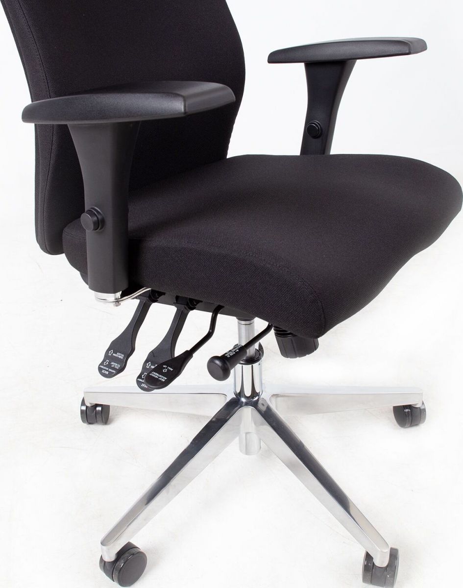 Office Chair Llanidloes | size: Width: 60cm, Height: 114-123cm, Depth: 70cm | color: Black | image: 7 | variant: 1001238