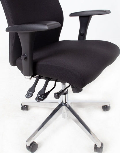 Office Chair Llanidloes | size: Width: 60cm, Height: 114-123cm, Depth: 70cm | color: Black | image: 7 | variant: 1001238