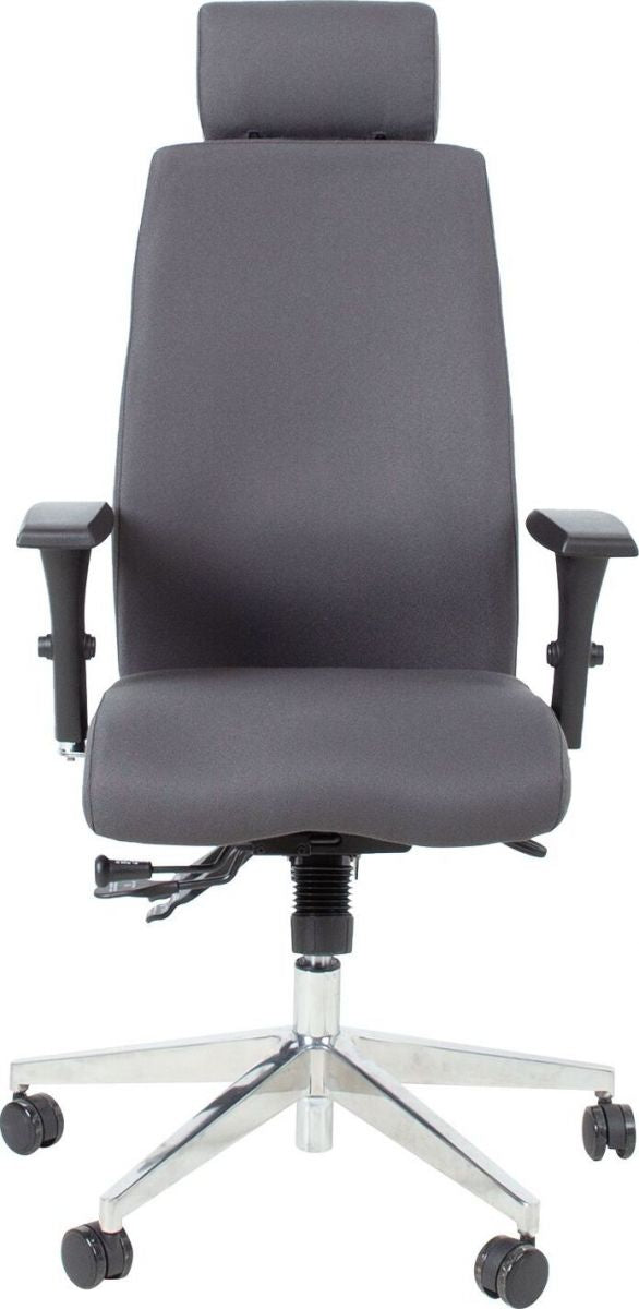 Office Chair Llanidloes | size: Width: 60cm, Height: 114-123cm, Depth: 70cm | color: Gray | image: 2 | variant: 1001237