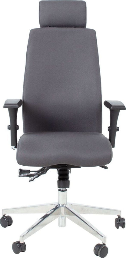 Office Chair Llanidloes | size: Width: 60cm, Height: 114-123cm, Depth: 70cm | color: Gray | image: 2 | variant: 1001237