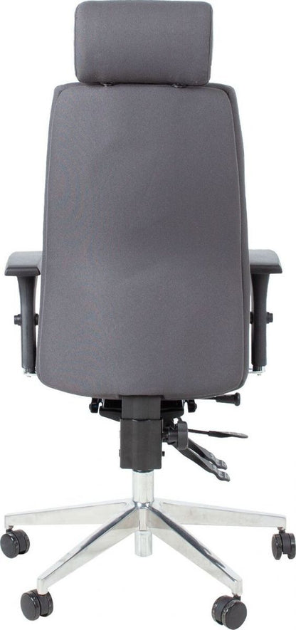 Office Chair Llanidloes | size: Width: 60cm, Height: 114-123cm, Depth: 70cm | color: Gray | image: 4 | variant: 1001237
