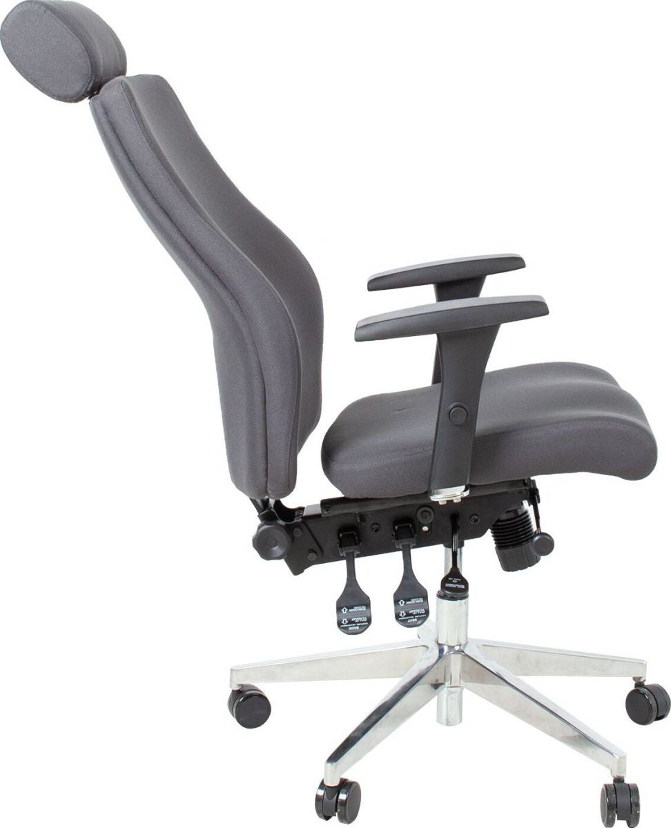 Office Chair Llanidloes | size: Width: 60cm, Height: 114-123cm, Depth: 70cm | color: Gray | image: 5 | variant: 1001237
