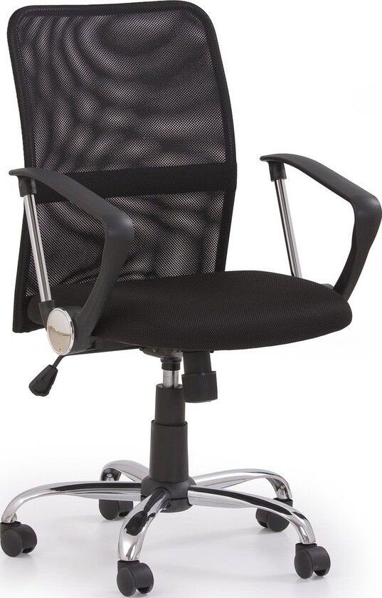 Office Chair Lucca | size: Width: 56cm, Height: 102cm, Depth: 58cm | color: Black | image: 1 | variant: 1002970