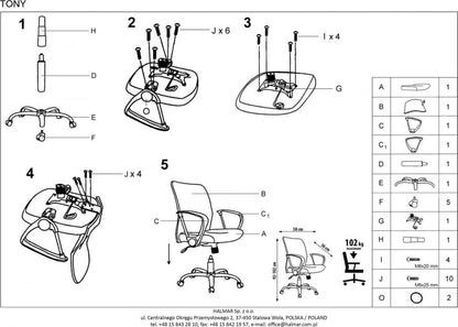 Office Chair Lucca | size: Width: 56cm, Height: 102cm, Depth: 58cm | color: Black | image: 3 | variant: 1002970