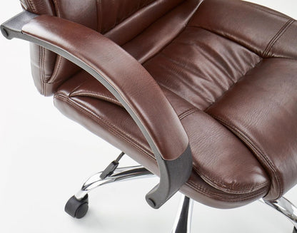 Office Chair Mantua | size: Width: 64cm, Height: 118cm, Depth: 75cm | color: Brown | image: 4 | variant: 1002939