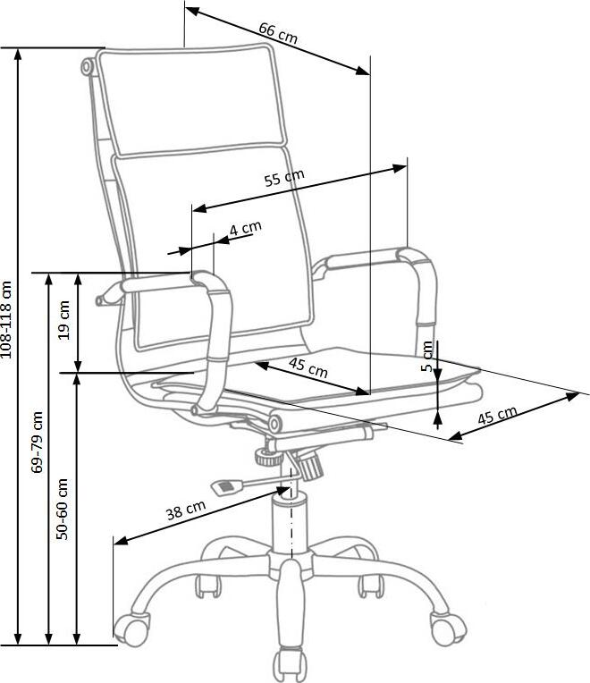 Office Chair Mantus | size: Width: 55cm, Height: 108cm, Depth: 48cm | color: Black | image: 3 | variant: 1011562