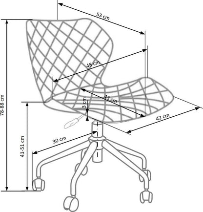 Office Chair Matrix | size: Width: 48cm, Height: 88cm, Depth: 53cm | color: Blue | image: 3 | variant: 1005142