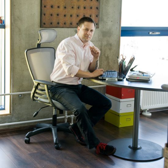 Office Chair Merano | size: Width: 64.5cm, Height: 96-103cm, Depth: 49cm | color: Gray | image: 3 | variant: 1005281