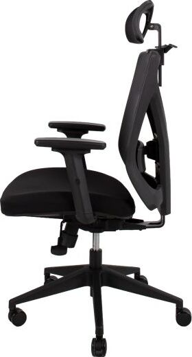 Office Chair Mike | size: Width: 64cm, Height: 110-120cm, Depth: 65cm | color: Black | image: 2 | variant: 1005284