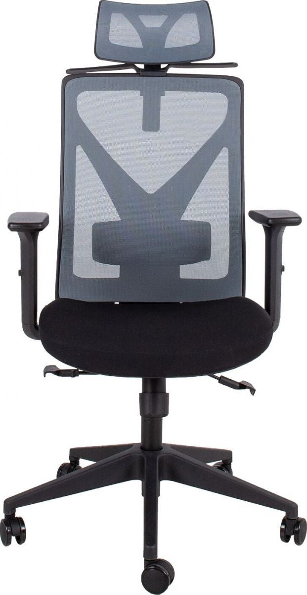 Office Chair Mike | size: Width: 64cm, Height: 110-120cm, Depth: 65cm | color: Gray | image: 2 | variant: 1005286