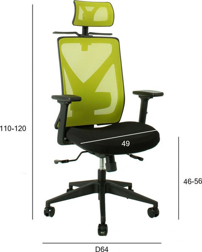 Office Chair Mike | size: Width: 64cm, Height: 110-120cm, Depth: 65cm | color: Green | image: 10 | variant: 1005285