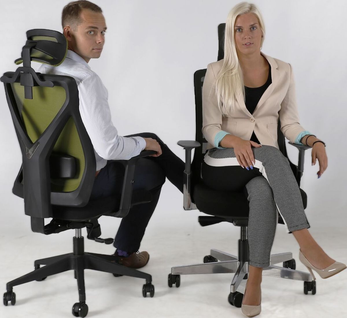 Office Chair Mike | size: Width: 64cm, Height: 110-120cm, Depth: 65cm | color: Green | image: 9 | variant: 1005285