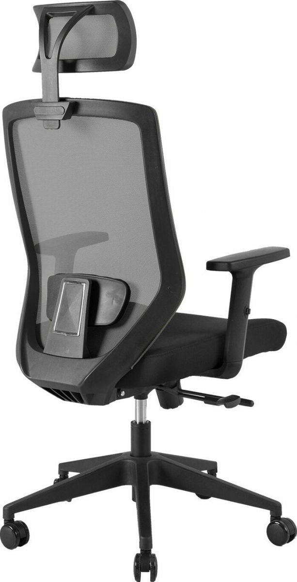 Office Chair Mold | size: Width: 64cm, Height: 115-125cm, Depth: 64cm | color: Black | image: 3 | variant: 1001184