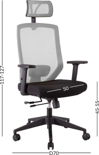 Office Chair Mold | size: Width: 64cm, Height: 115-125cm, Depth: 64cm | color: Gray | image: 5 | variant: 1001186