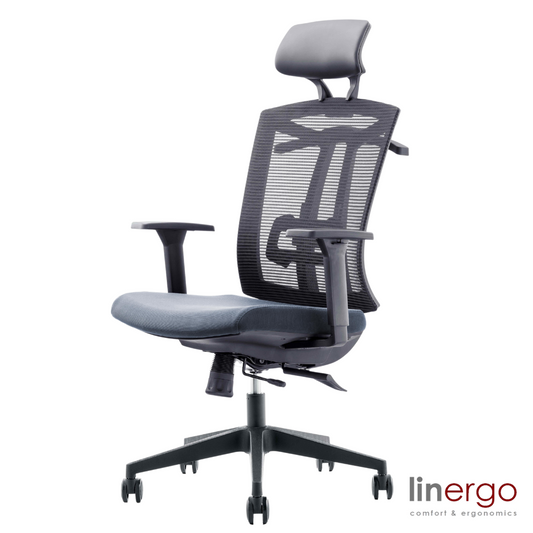 Office Chair Patrik ERGO | size: Width: 50cm, Height: 128cm, Depth: 49cm | color: Gray | image: 0 | variant: 1005477