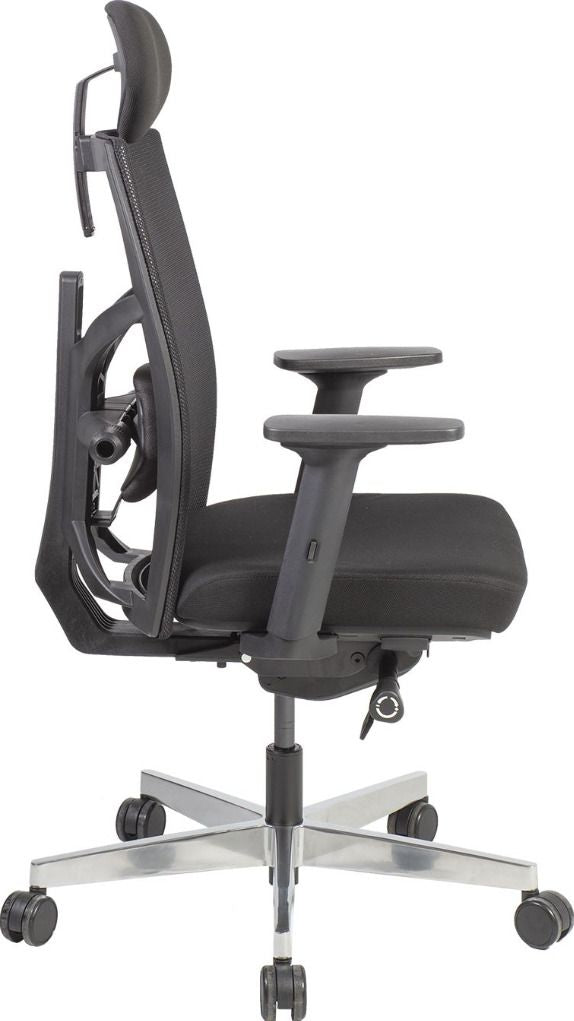 Office Chair Pembroke | size: Width: 70cm, Height: 111-128cm, Depth: 49cm | color: Black | image: 3 | variant: 1001257