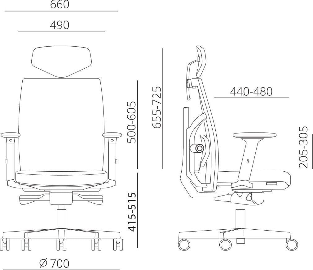 Office Chair Pembroke | size: Width: 70cm, Height: 111-128cm, Depth: 49cm | color: Black | image: 5 | variant: 1001257