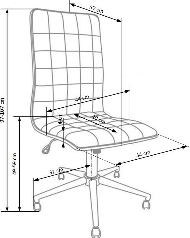 Office Chair Porto | size: Width: 44cm, Height: 107cm, Depth: 46cm | color: White | image: 3 | variant: 1011542