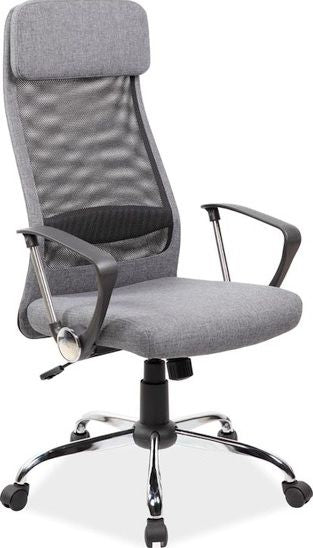 Office Chair Q-345 | size: Width: 62cm, Height: 118-128cm, Depth: 49cm | color: Gray | image: 1 | variant: 1005431