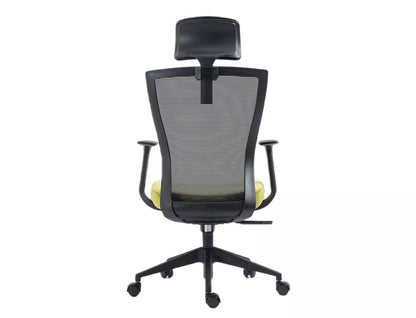 Office Chair Q328H | size: Width: 59cm, Height: 109cm, Depth: 48cm | color: Black/Green | image: 4 | variant: 1005456