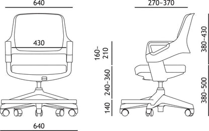 Office Chair Rookee | size: Width: 64cm, Height: 76-93cm, Depth: 64cm | color: Blue | image: 5 | variant: 1005307