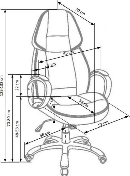 Office Chair Rubin | size: Width: 65cm, Height: 122cm, Depth: 70cm | color: Black | image: 3 | variant: 1011564