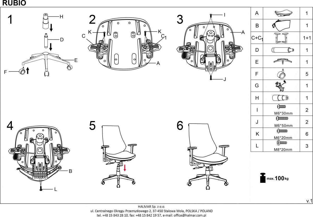 Office Chair Rubio | size: Width: 66cm, Height: 109cm, Depth: 69cm | color: Gray | image: 9 | variant: 1012372