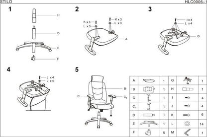 Office Chair Stilo 2 | size: Width: 66cm, Height: 125cm, Depth: 49cm | color: Gray | image: 2 | variant: 1011557