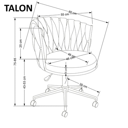 Office Chair Talon | size: Width: 55cm, Height: 75cm, Depth: 60cm | color: Beige/Black | image: 2 | variant: 1005164