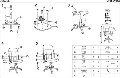 Office Chair Trento | size: Width: 58cm, Height: 110cm, Depth: 60cm | color: Brown | image: 3 | variant: 1002875