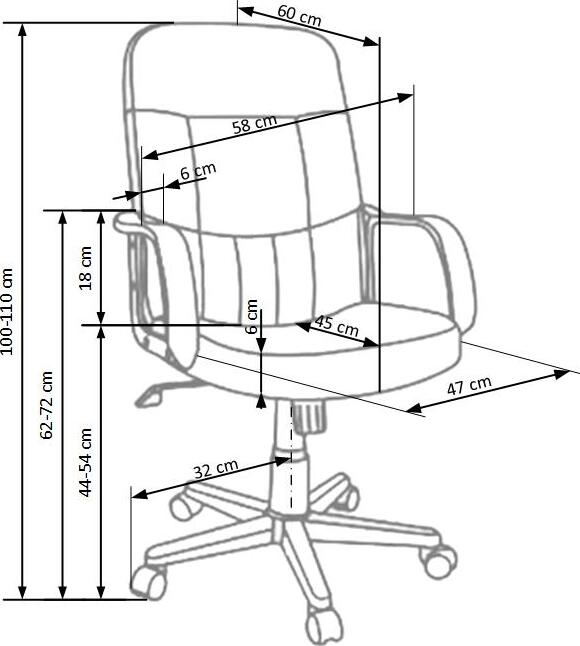 Office Chair Trento | size: Width: 58cm, Height: 110cm, Depth: 60cm | color: Brown | image: 4 | variant: 1002875