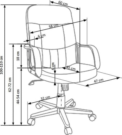 Office Chair Trento | size: Width: 58cm, Height: 110cm, Depth: 60cm | color: Brown | image: 4 | variant: 1002875
