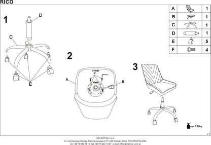 Office Chair Venaria | size: Width: 51cm, Height: 91cm, Depth: 54cm | color: Pink | image: 8 | variant: 1002942
