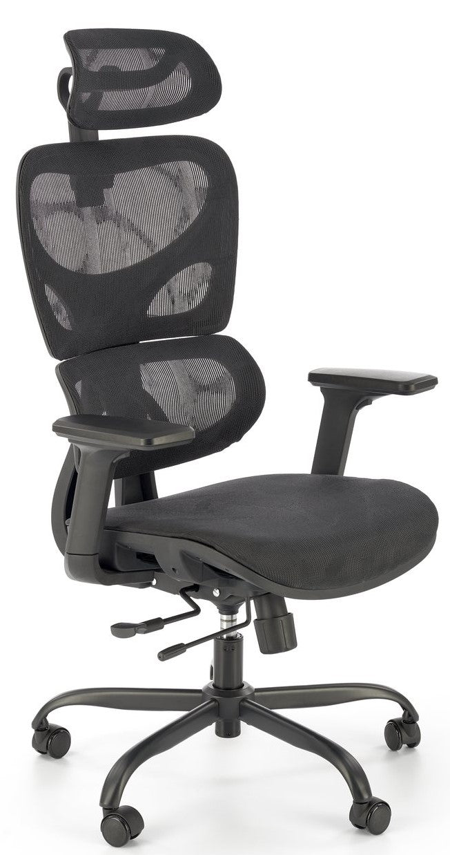 Office Chair West Abercynon | size: Width: 71cm, Height: 114cm, Depth: 75cm | color: Black | image: 1 | variant: 1007431