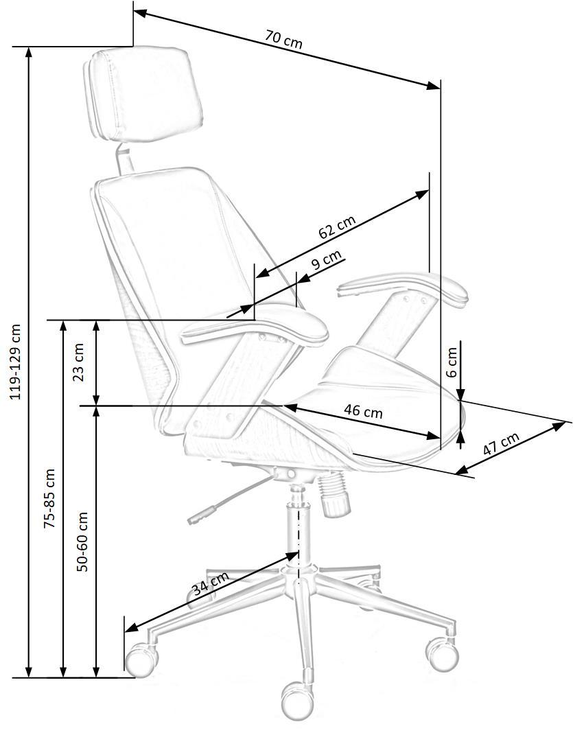 Office Chair West Blackwood | size: Width: 62cm, Height: 119cm, Depth: 70cm | color: Brown/Beige | image: 2 | variant: 1007434