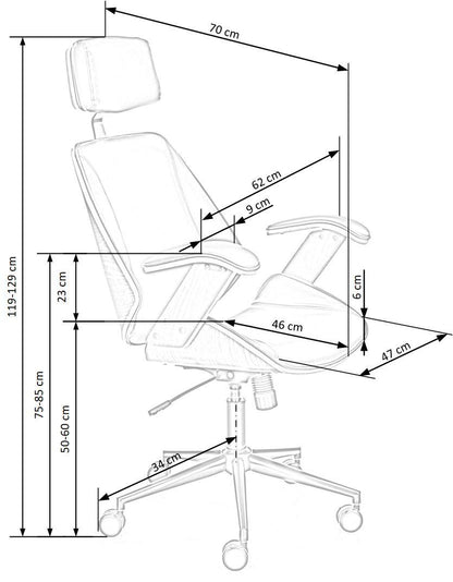 Office Chair West Blackwood | size: Width: 62cm, Height: 119cm, Depth: 70cm | color: Brown/Beige | image: 2 | variant: 1007434