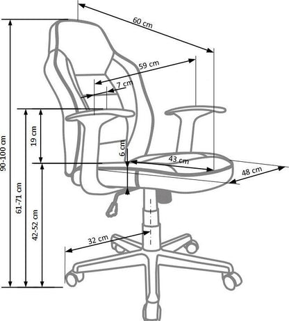 Office Chair West Brackley | size: Width: 59cm, Height: 100cm, Depth: 60cm | color: Red | image: 3 | variant: 1007195
