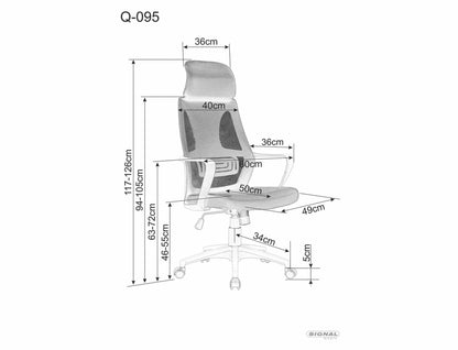 Office Chair West Cape Town | size: Width: 60cm, Height: 126cm, Depth: 50cm | color: Black | image: 5 | variant: 1007941