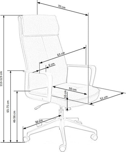 Office Chair West Dorking | size: Width: 63cm, Height: 123cm, Depth: 70cm | color: Gray | image: 7 | variant: 1007238