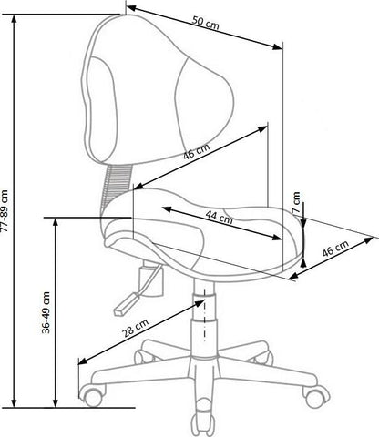 Office Chair West Hereford | size: Width: 46cm, Height: 89cm, Depth: 50cm | color: Grey/Green | image: 3 | variant: 1007084